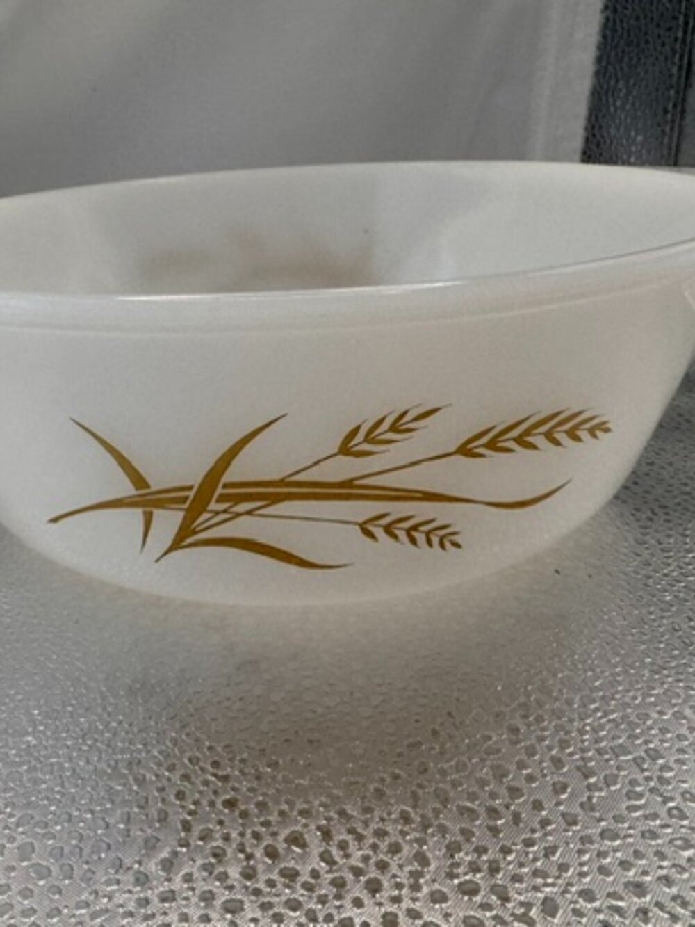 Glasbake 2 Quart Casserole Dish J514 no lid golden wheat pattern
